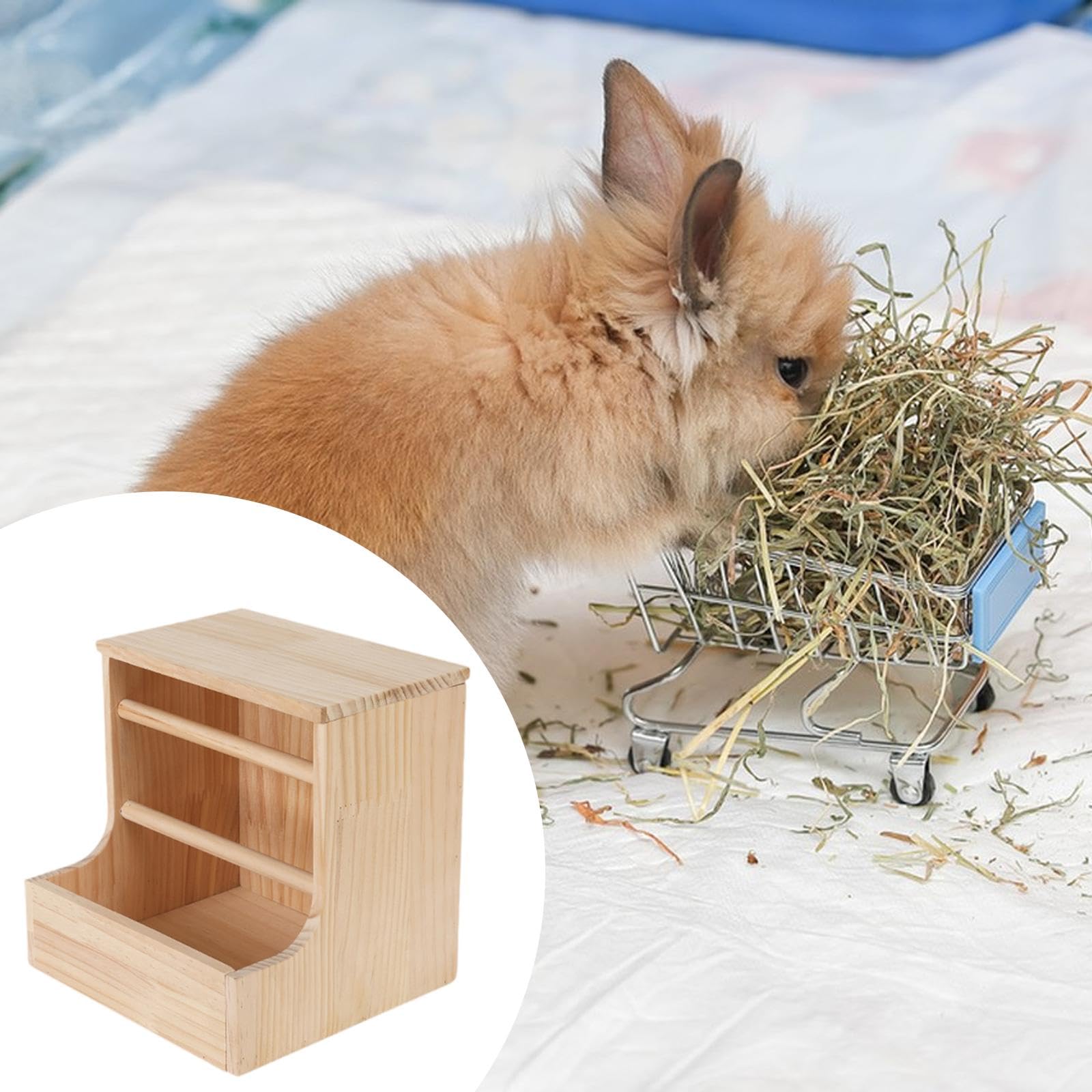 MagiDeal Mangeoire à Foin en Bois pour Lapins, Râtelier à Foin 20x10x20cm