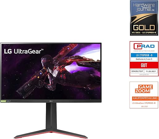 LG Electronics 68,5cm/27'' (2560x1440) UltraGear 27GP850-B Gaming 144Hz  16:9 1ms 2xHDMI DisplayPort VESA Pivot QHD Black : Amazon.co.uk: Computers  \u0026 Accessories