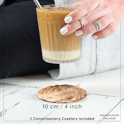 Miniatura 5 de Walker's House and Home Manteles individuales redondos  6 manteles individuales de jacinto de agua resistentes al calor tejidos a mano con 2