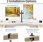 MOUNTUP Dual Monitor Desk Mount, Max 32 Inch up to 17.6lbs, Fully Adjustable Dual Monitor Arm for 2 LCD Screens, Double Monitor Stand with C-Clamp and Grommet Base