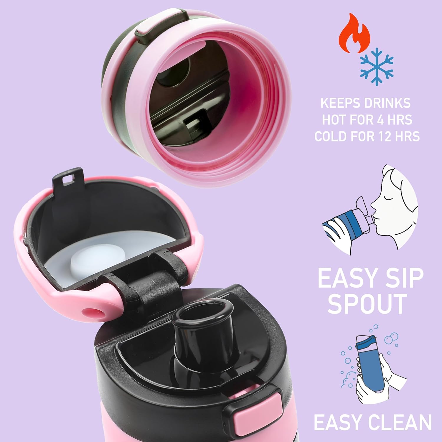 Hello Kitty & Friends Character Face Squares 24 Oz Stainless Steel Water Bottle - Image 3