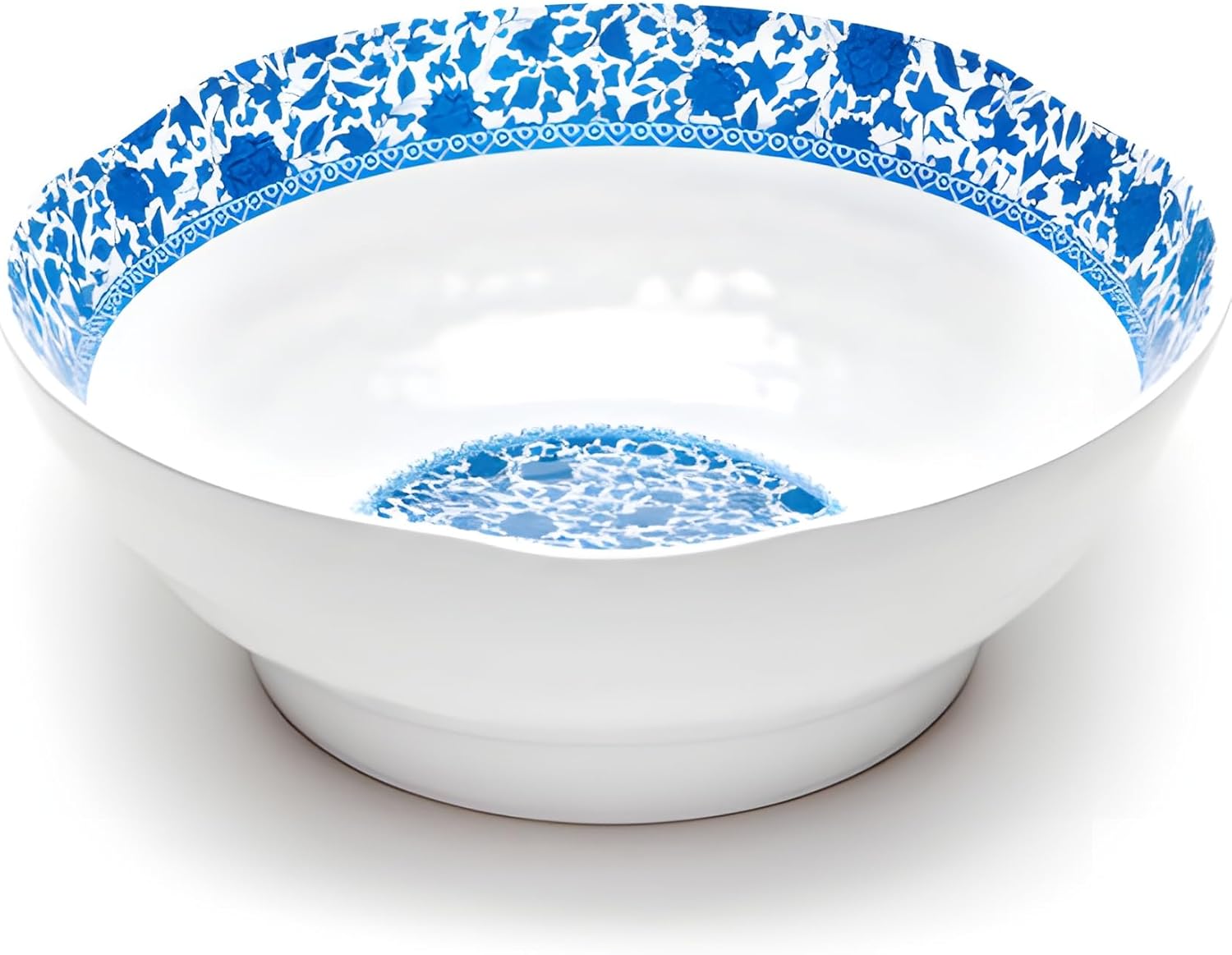Q Squared Heritage Serving Bowl, 12-Inch, Melamine, Blue
