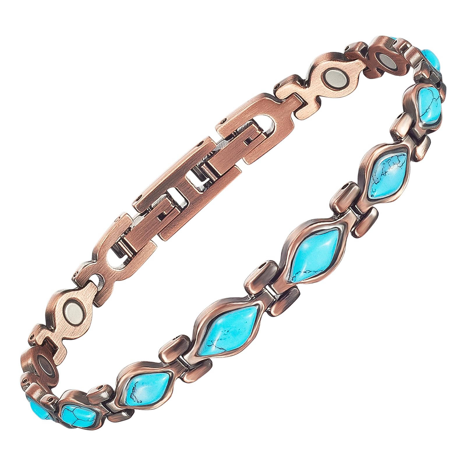 Copper Bracelets for Women, Effective Magnetic Bracelets with 3500 Gauss Ultra Magnets and 2 Extra Link