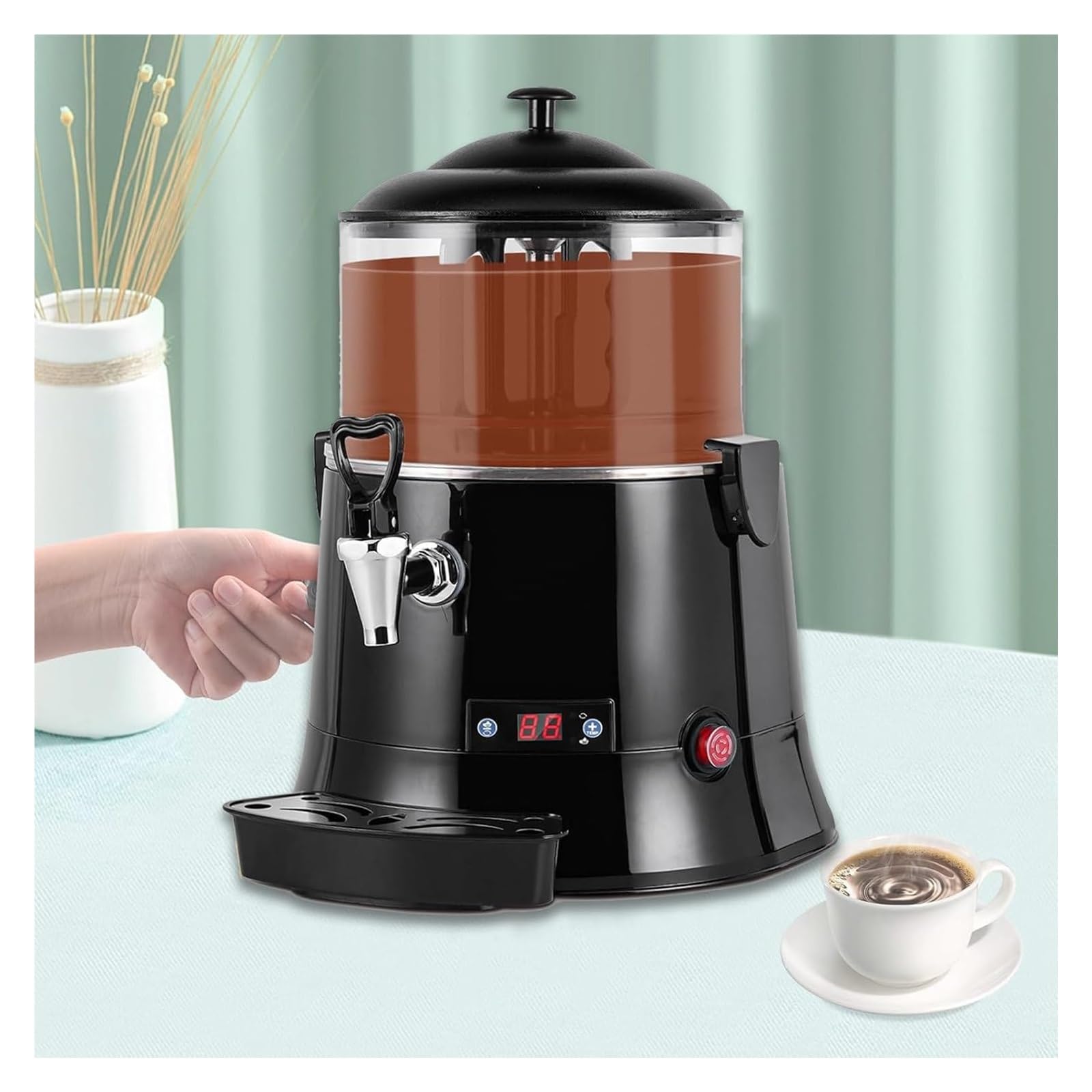 asdchZen Chocolate Fountain Machine,Hot Chocolate Maker, Large Commercial Hot Chocolate Dispenser Melted Maker Machine Beverage Warmer Electric And Coffee,220v 5l
