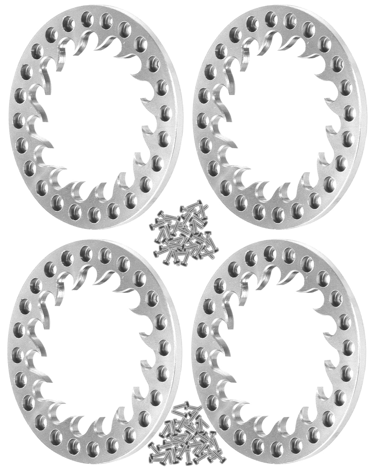 RcarmubWow RC Metal 1.9 Beadlock Wheels Replacement Ring for 1/10 Crawler RC Car TRX4 Axia1 SCX10 90046 90047,Alloy 1.9