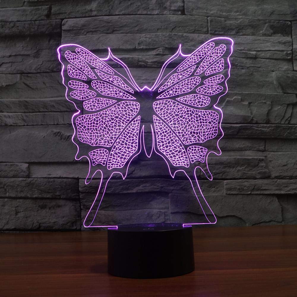 Veilleuse mignonne papillon 3D LED, cadeau idéal pour chambre de bébé - 6