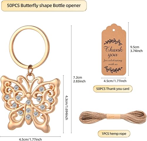 Miniatura 2 de 50 llaveros/llaveros para baby shower, boda o despedida de soltera, regalos, recuerdos para invitados a granel con etiquetas de regalo y bolsas