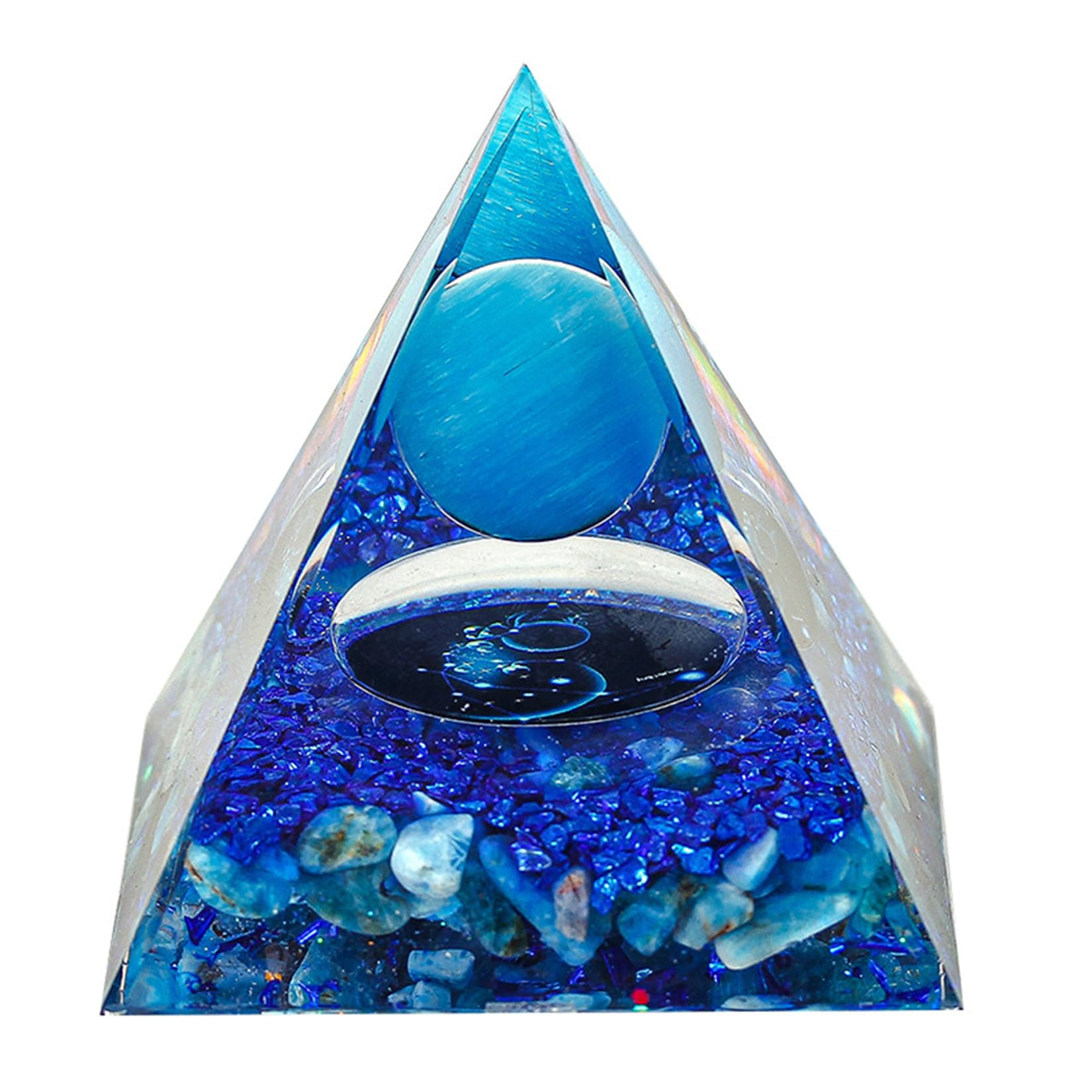 Unique Blue Constellation Orgone Pyramid