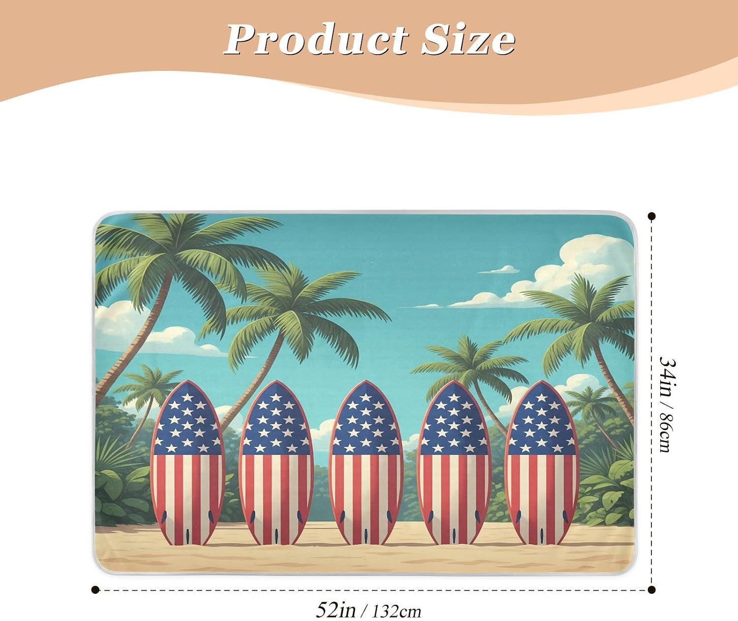 CEBUGI 34” x 52”Washable Underpads Heavy Absorbency Waterproof Incontinence Bed Pads Row Palm Trees Pee Pads for Adults Kids and Baby