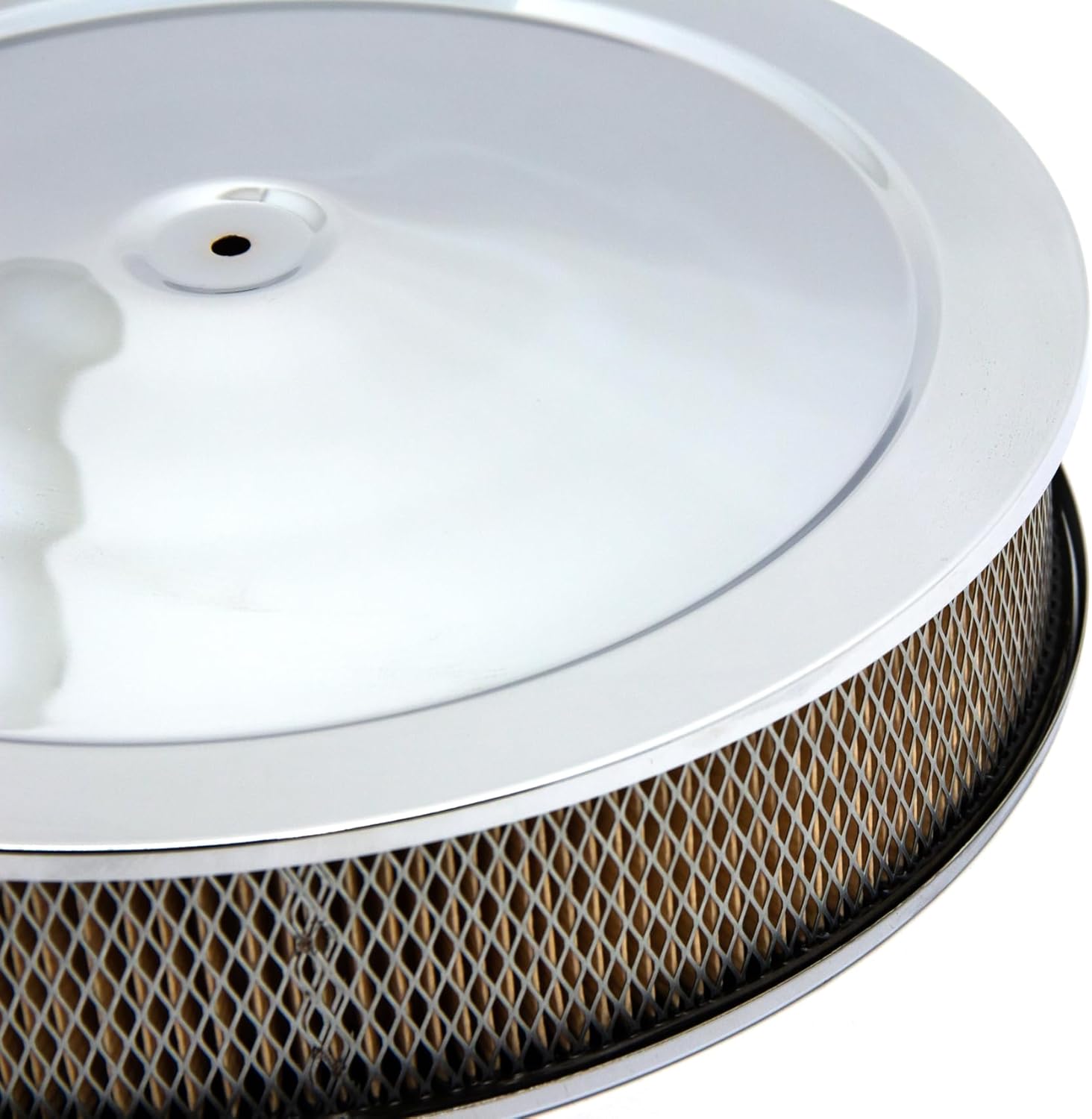14" Chrome Steel Air Cleaner Set - Recessed Base