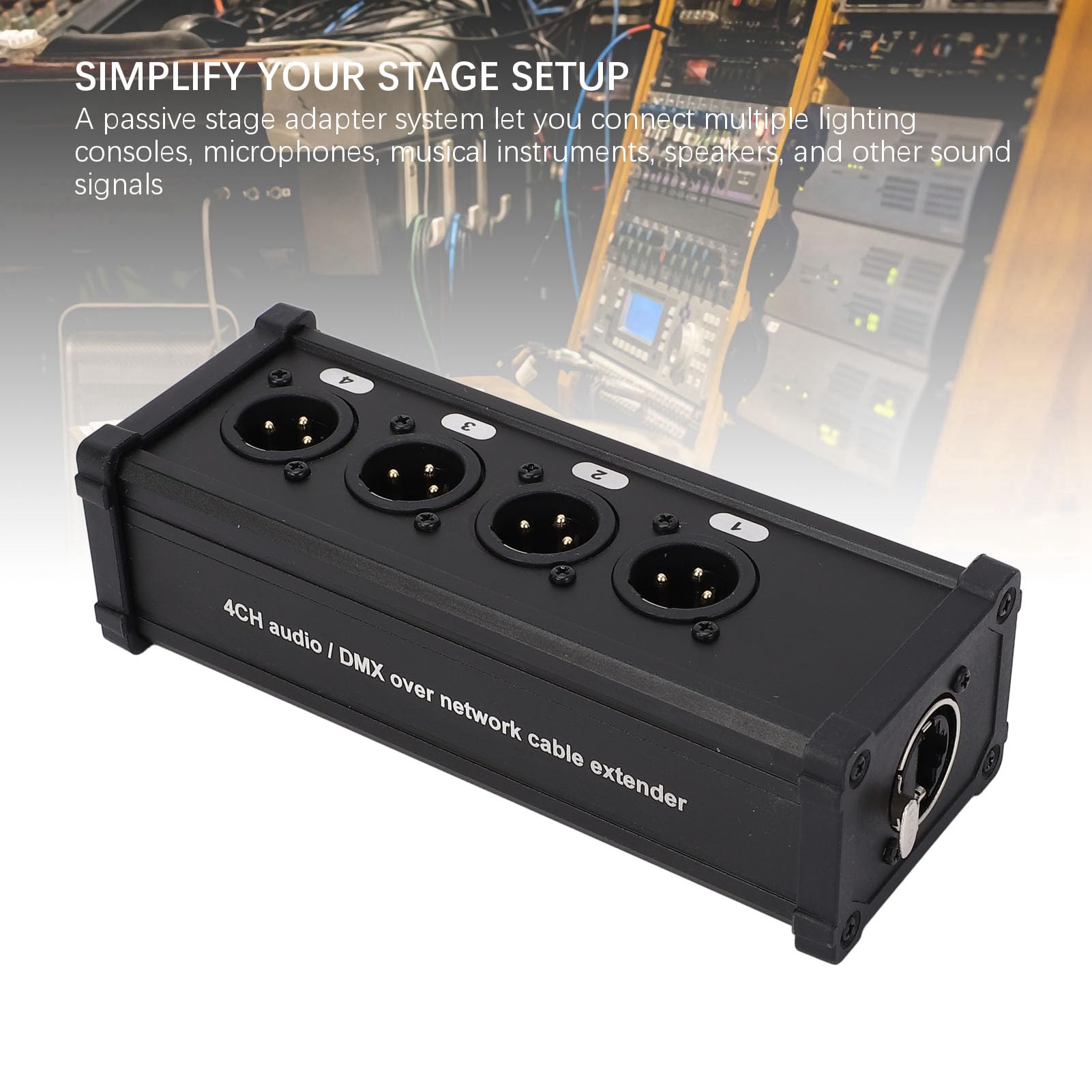 Breakout Cavo XLR a 4 Canali, Multi Extender per Trasmissione del Segnale Audio su RJ45 per la Registrazione Domestica in Studio Sul Palco