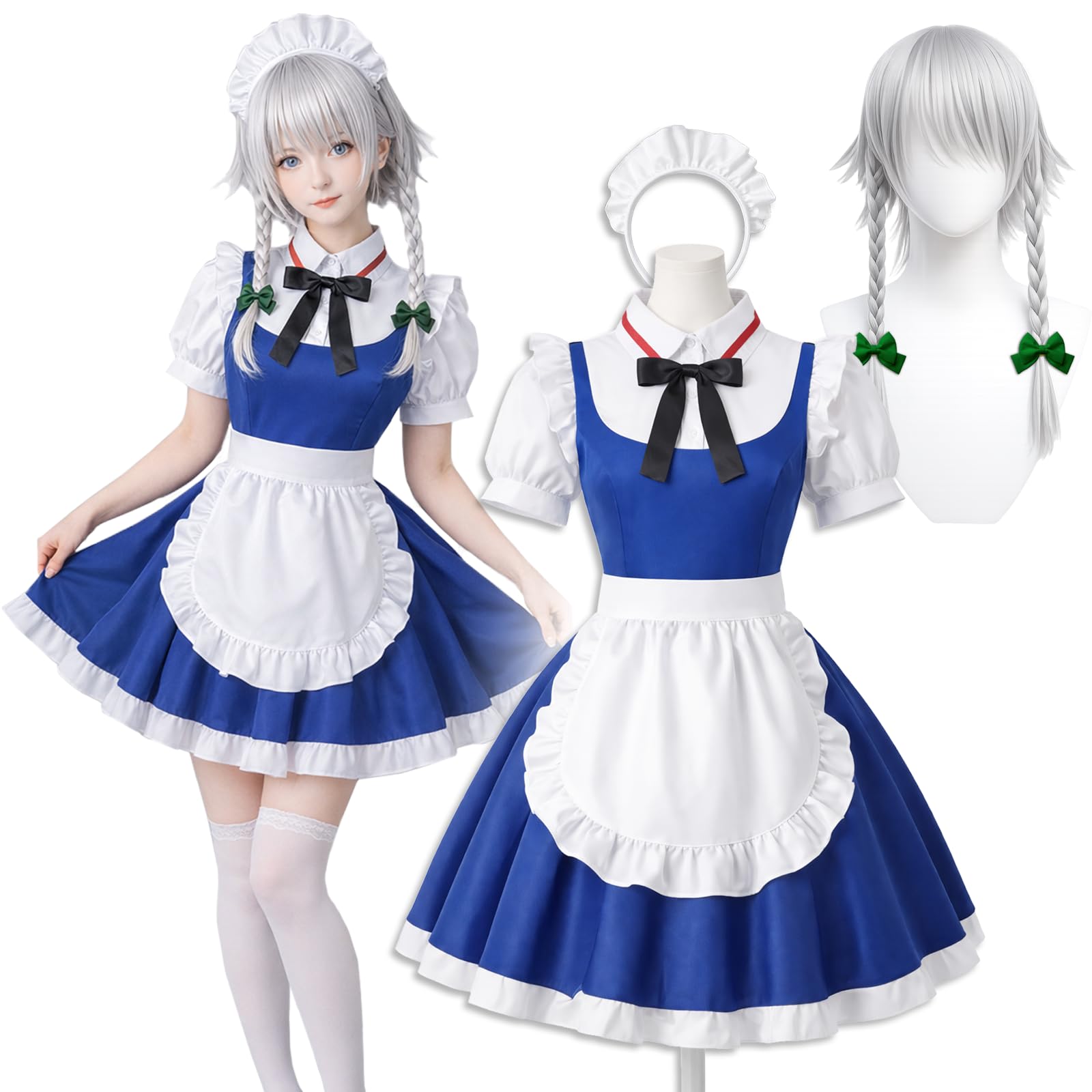 Amazon.co.jp: [milky time] ウィッグ付き 十六夜咲夜 コスプレ 東方