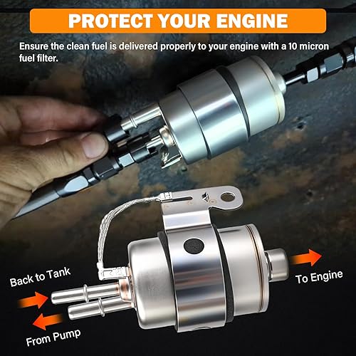 Miniatura 4 de Kit de regulador de filtro de combustible de 58 PSI para conversión LS Swap EFI, reemplazo para Chevrolet Chevy Regulador de presión del filtro de