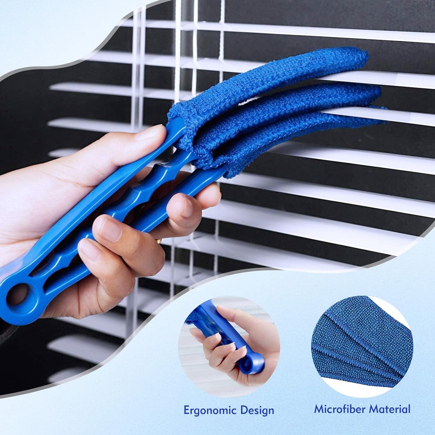 Window Blind Cleaner Duster Brush - Reble Microfiber Sleeves for