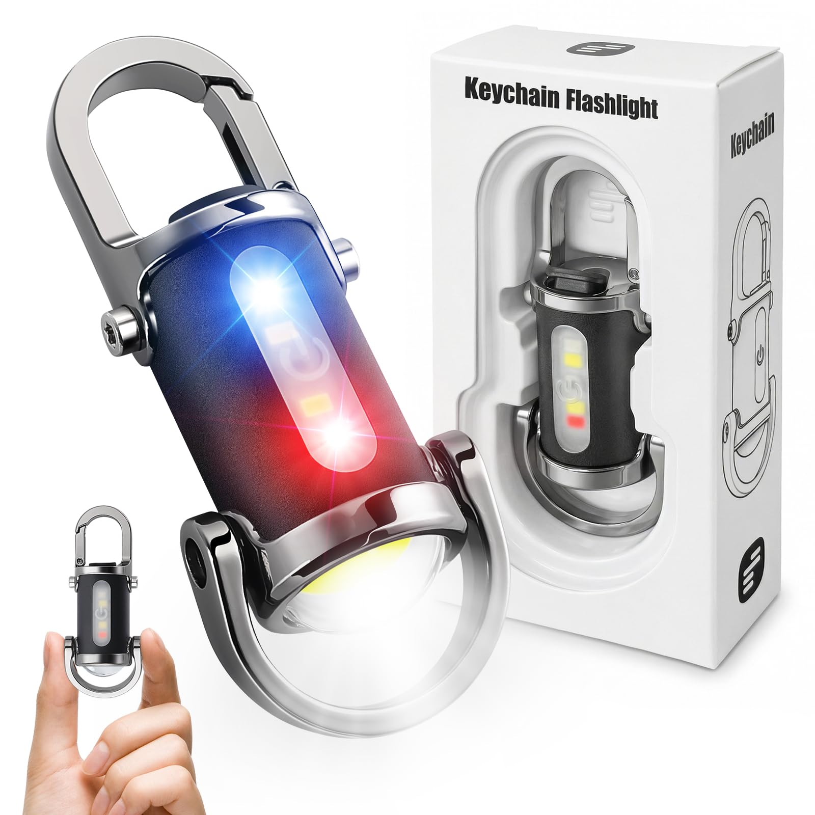 Ciwuzxs Keychain Flashlights Rechargeable, 800 Lumens EDC Mini