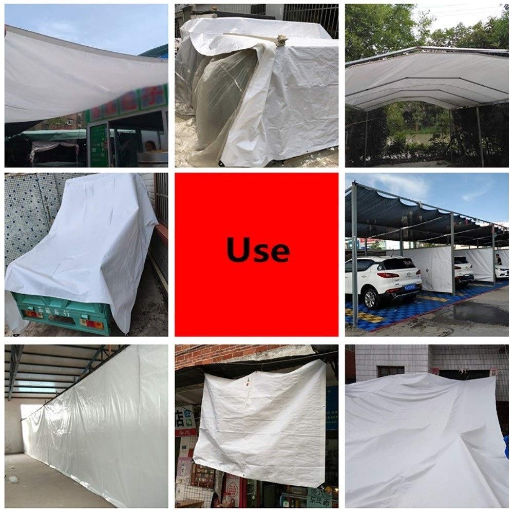 Groß Heavy Duty Persenning Pe Heavy Duty Tarp Überdachung-Zelt, Im Freien Garten-Freizeitmöbel Regenschutz, Weiß, 160 G/M² Tarpaulin Wasserdichter Heavy Duty,2Mx3M