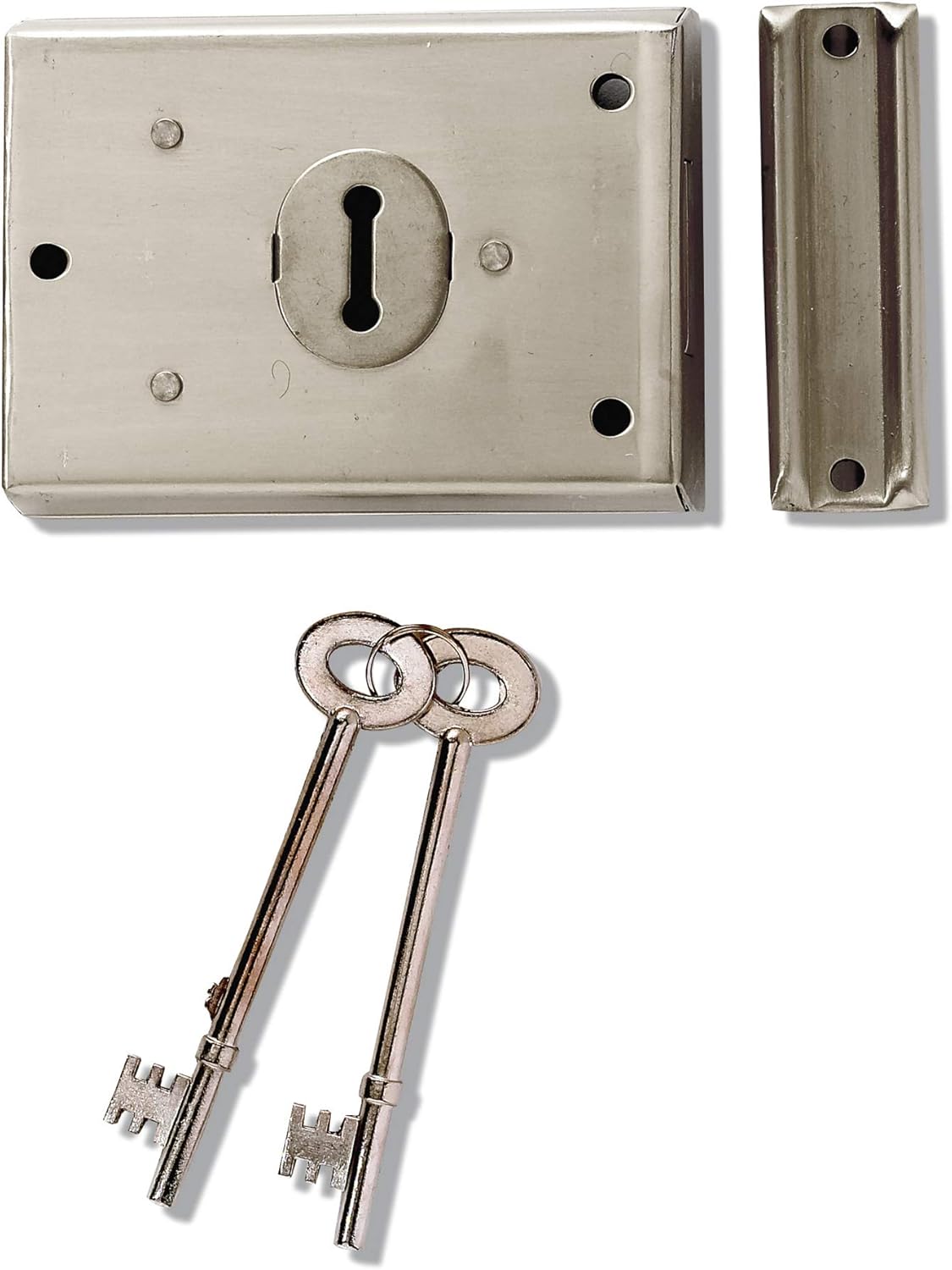 Yale P-402-GRY Rim Deadlock, Suitable for Internal Doors, Sheds and Gates, Grey Finish, 105 mm x 70 mm (4 x 3 Inch)