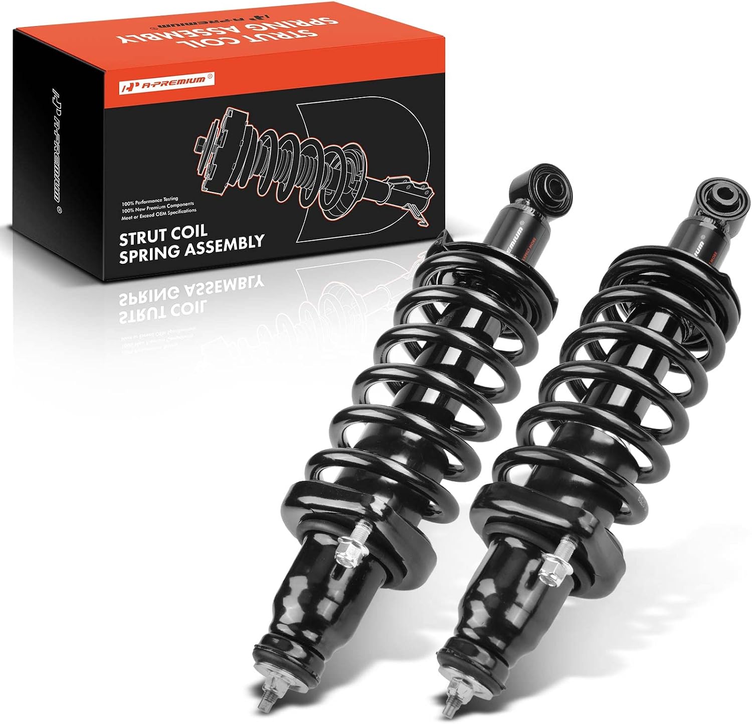 A-Premium Rear Struts Compatible with Honda Civic 2001-2005 - 2x Replacement Suspension Complete Strut Assembly Shock with Coil Spring