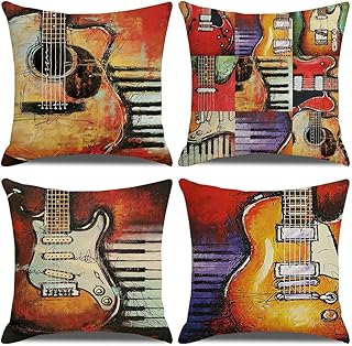 LAXEUYO Housse de Coussin 45x45, Lot de 4 Coton et Lin Décoratif Canapé Home Decor Taie d'oreiller Super Doux Decoration Maison Salon Chambre pour Canapé