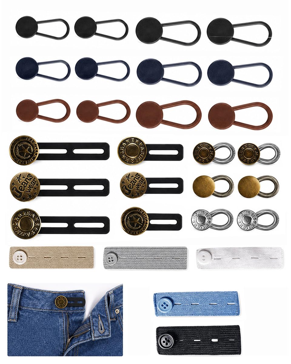 29pcs Trouser Waist Extender Set, Adjustable Button Extenders