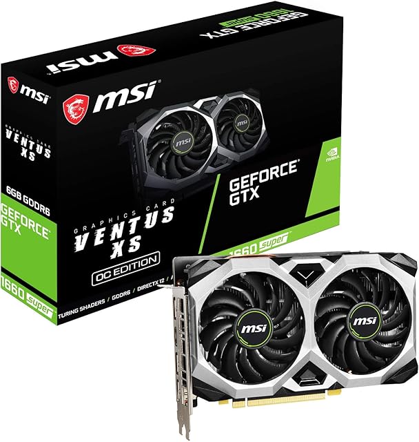 MSI GeForce GTX 1660 SUPER VENTUS XS OC Gaming Graphics Card - 6GB GDDR6, 1815MHz, PCI Express x16 3.0, 192-bit, 3x DP, HDMI 2.0b