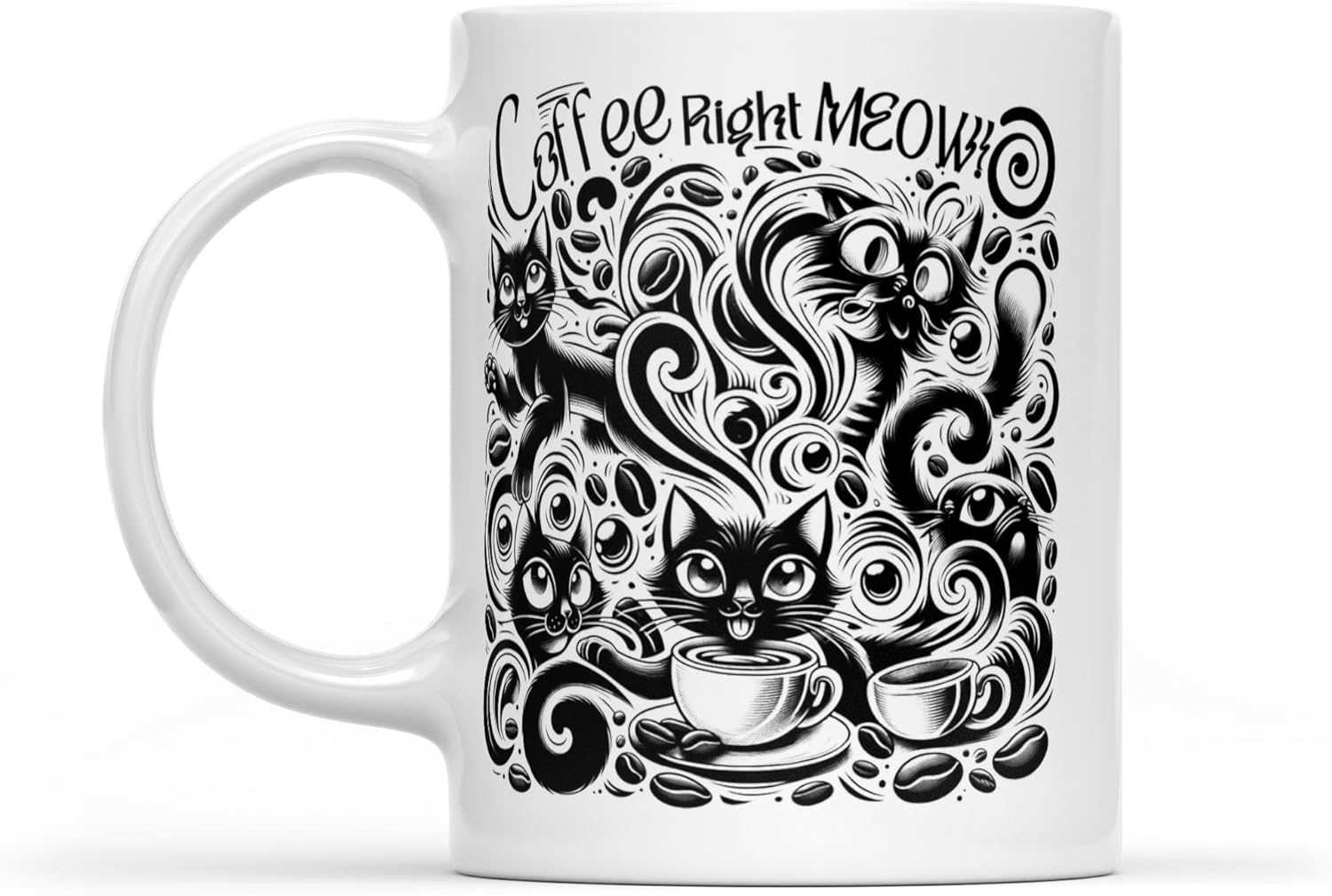 Coffee Mug for Cat | Mug For Cat Lovers | Coffee Right Meow | Mug for Cat Ladies | The Purr-fect Mug For Cat Funny 11oz Coffee