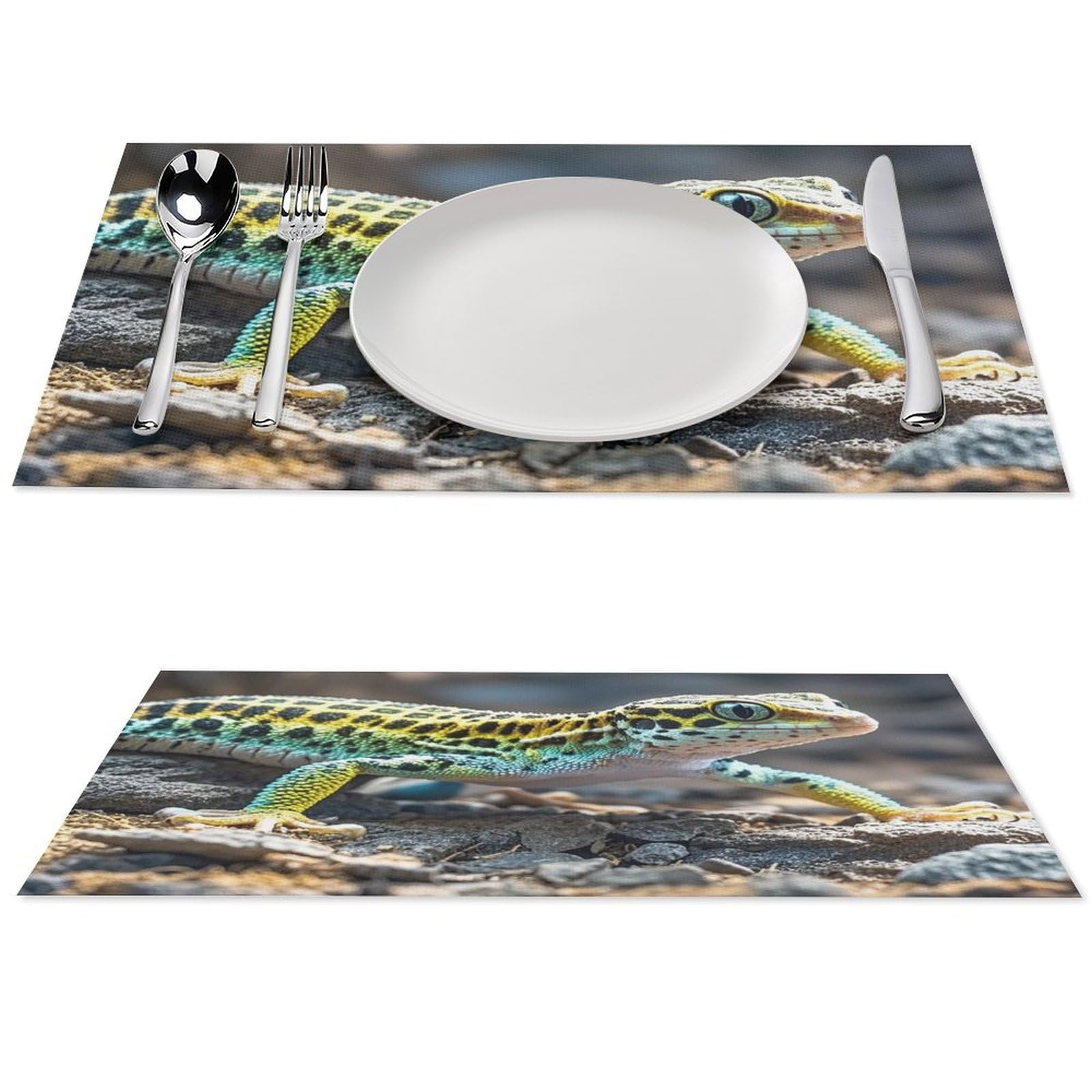 Set de table facile à nettoyer vinyle léopard fini les taches