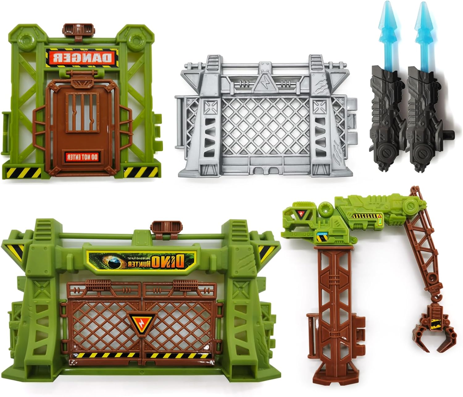 Dinos Capture Fencing Playset, Plastic Dinosaur Cage Fence Toys for Dinos, Suitable for Children Dinosaur World Figures Educational Easter Gifts for Kids SQ80208-W