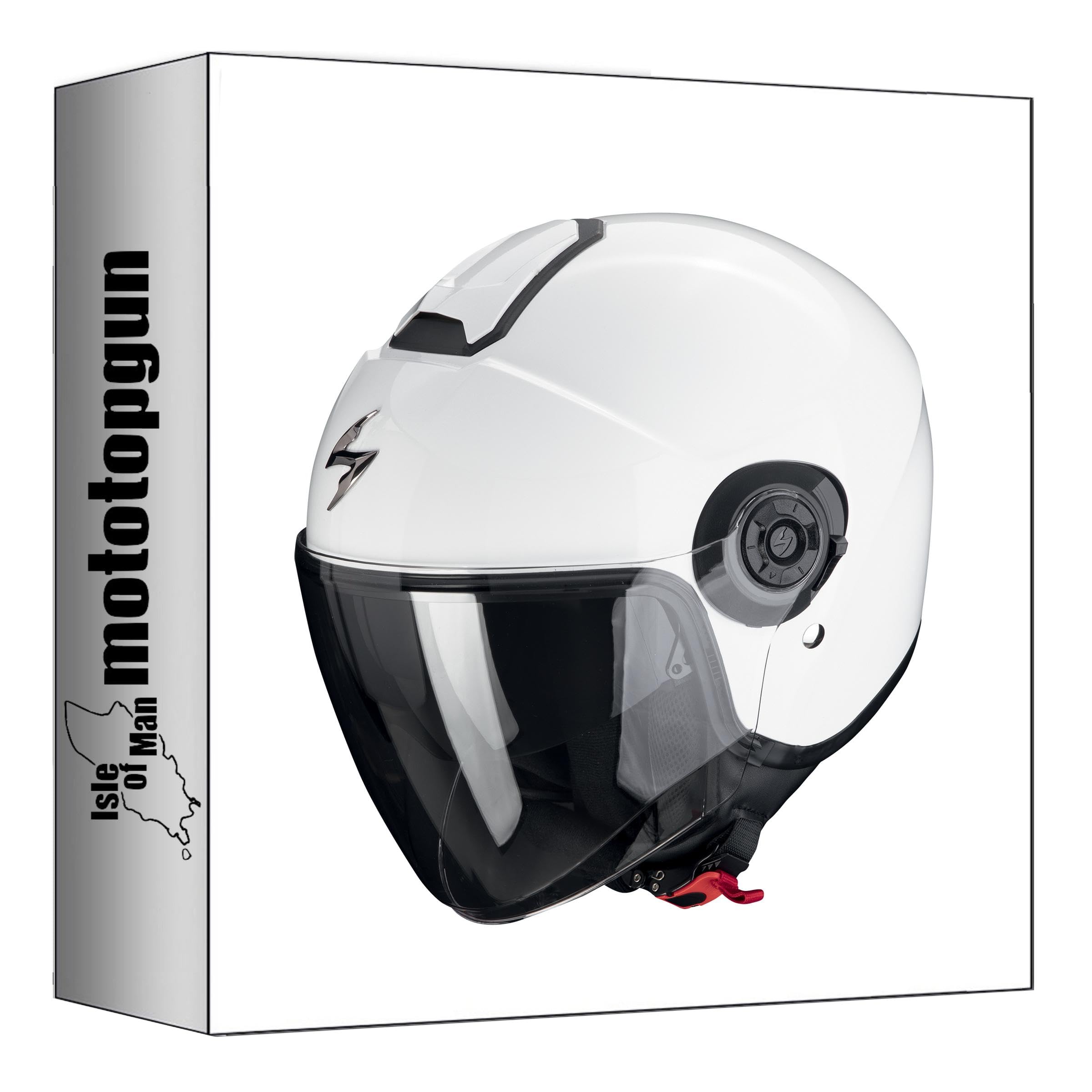 Casque jet Scorpion Exo-City II blanc XL pour éviter le vent et rouler confortablement