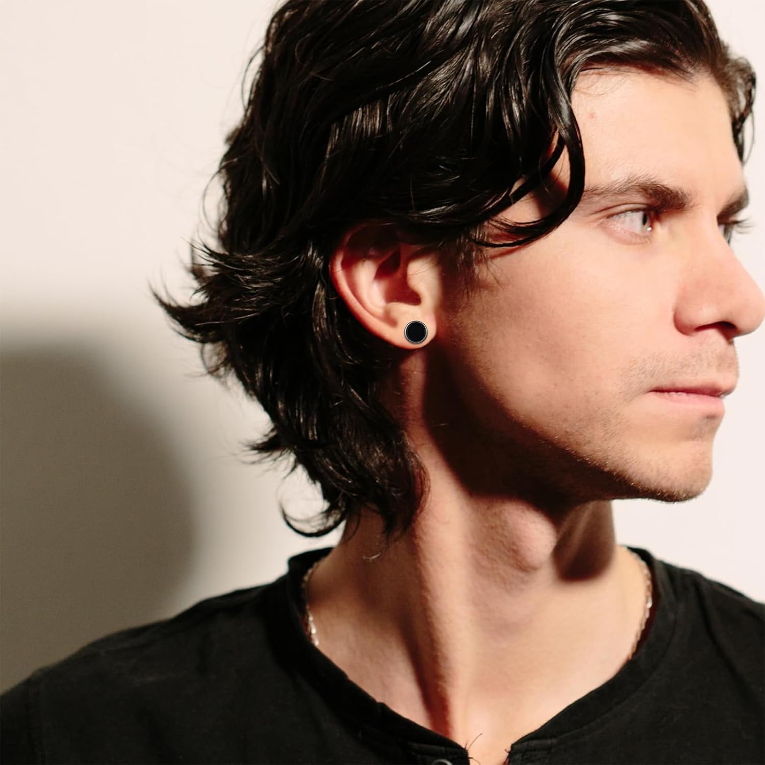 Black Onyx Earrings 925 Sterling Silver Celtic Viking Earrings Zircon Stud Earrings Hypoallergenic Punk Gothic Jewelry Gifts for Women Men - Image 4