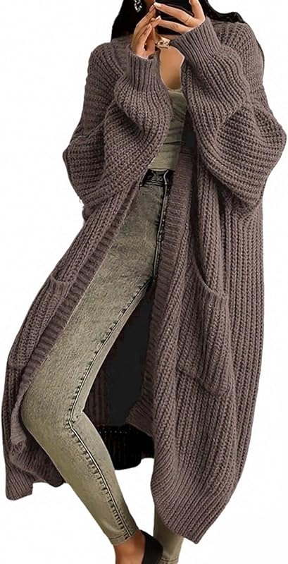 Womens Long Cardigan Sweaters Open Front Duster Sweater Coatigan Winter Oversized Sweater Coats Knit Coatigan Jackets
