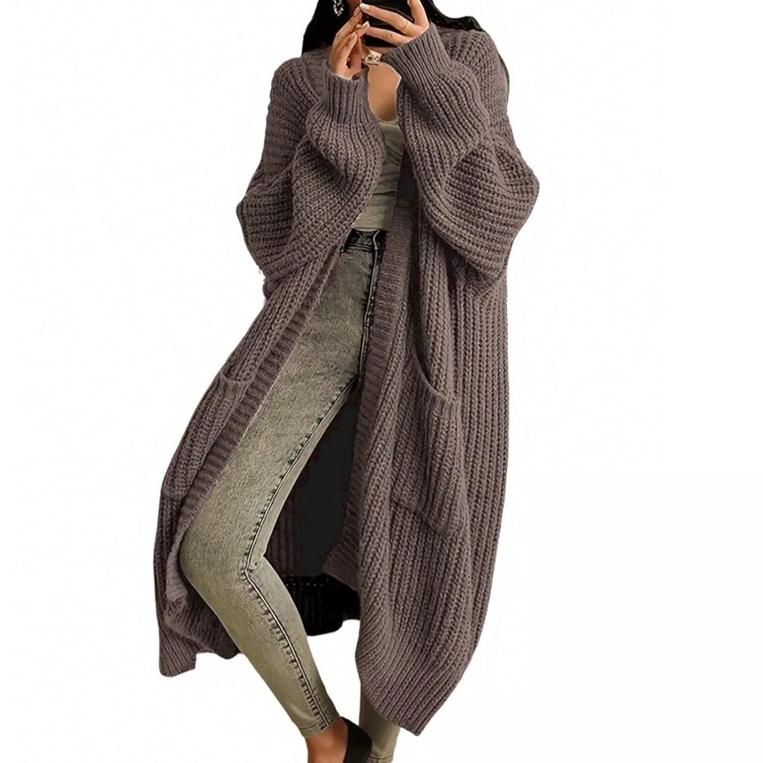 Womens Long Cardigan Sweaters Open Front Duster Sweater Coatigan Winter Oversized Sweater Coats Knit Coatigan Jackets