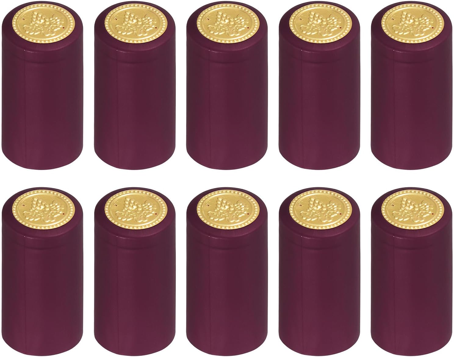 uxcell 100Pcs PVC Heat Shrink Capsules Wine Bottle Capsules Shrink Cap Wrap Shrink Top Cover for Wine Cellars and Home Kitchen, Purple 30x60mm, 1.18 x 2.36 Inch, Purple/Red
