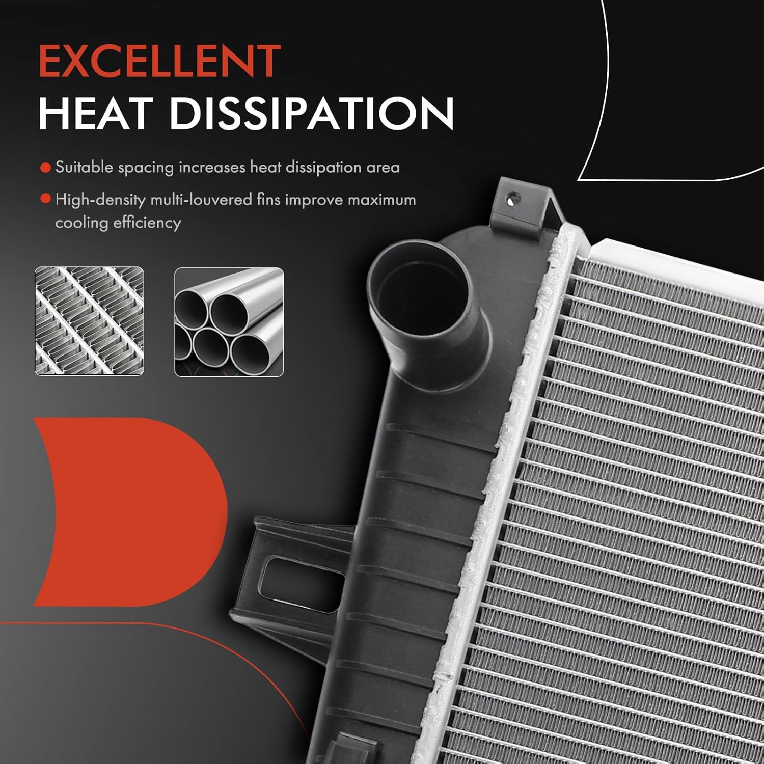 A-Premium Engine Coolant Radiator with Transmission Oil Cooler Compatible with Chevy Silverado 2500 HD, Silverado 3500 HD & GMC Sierra 2500 HD, Sierra 3500 HD, 2011-2016 V8 6.6L