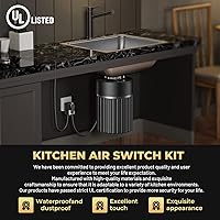 Vista 3 de Kit de Interruptor de Aire para Triturador de Basura Anwoll - Profesional, Certificado UL, Botón Inalámbrico para Triturador de Basura en la Parte