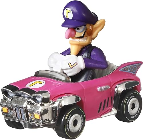 Miniatura 1 de Hot Wheels Mario Kart Waluigi, RosaPúrpura Badwagon