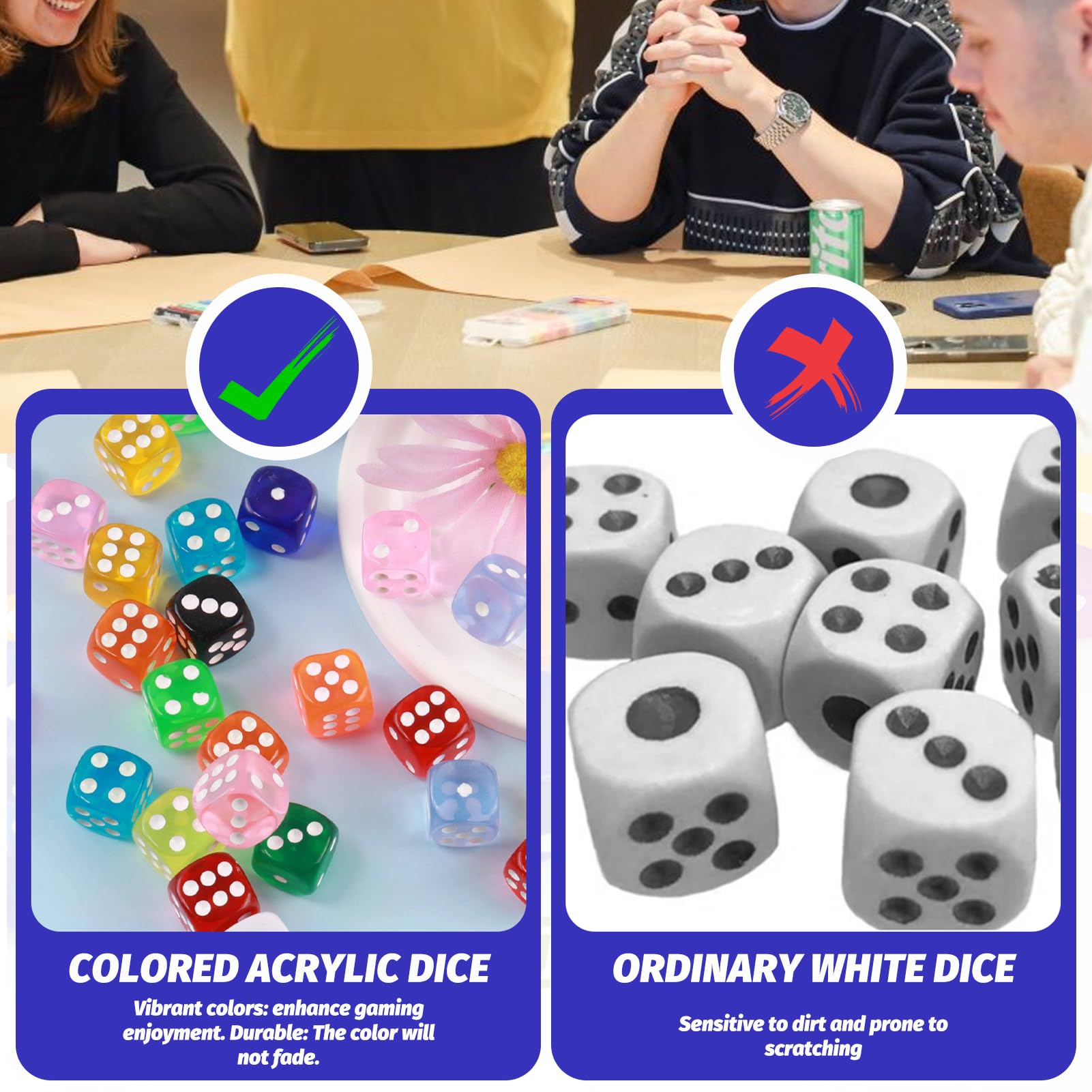 50 Stück Würfel Set,WürfelBunt，Spielwürfel,14 Mm,D6 Dice Mit Runden Ecken, BunteWürfel, AcrylWürfel Bunt Mit Runden,Würfelset Mit Aufbewahrungsbox Für TischspieleWürfelspiele,Ktv Party,10 Farben