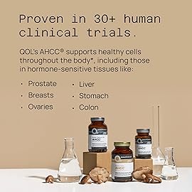 Quality of Life Premium Kinoko Gold AHCC Supplement, 500 mg per Capsule, Supports Immune Health, Liver Function, Maintains Natural Killer Cell Activity & Enhances Cytokine Production, 60 Veg Capsules