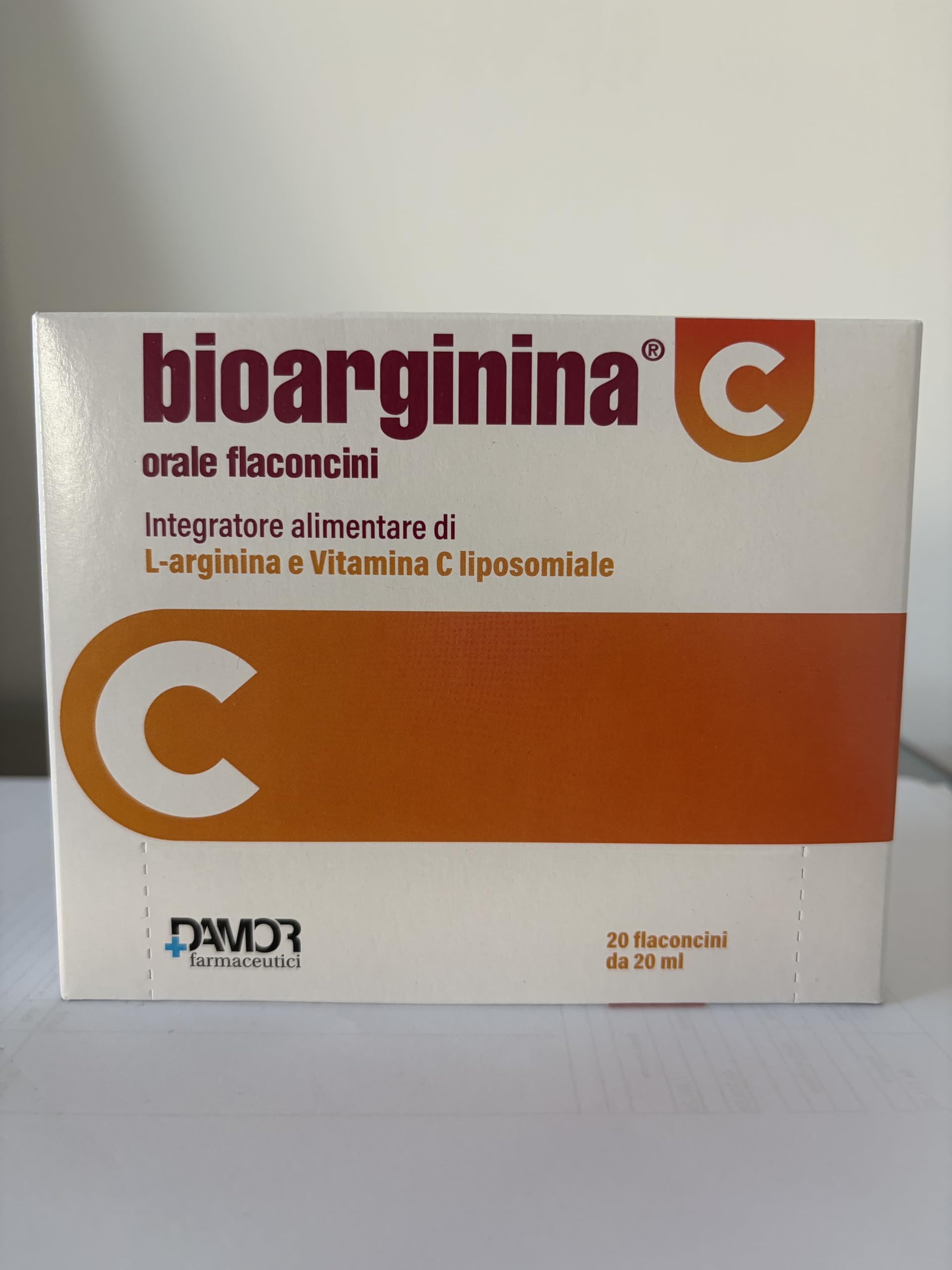 Damor - Bioarginina C Orale 20 Flaconcini con L-Arginina e Vitamina C Liposomiale - Integratore Alimentare