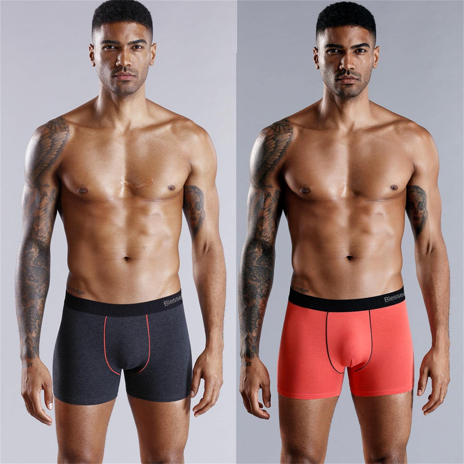 Boxer Uomo 4Pcs Set da Uomo Boxer Shorts Soft Cotton Sexy Biancheria Intima Boxershorts