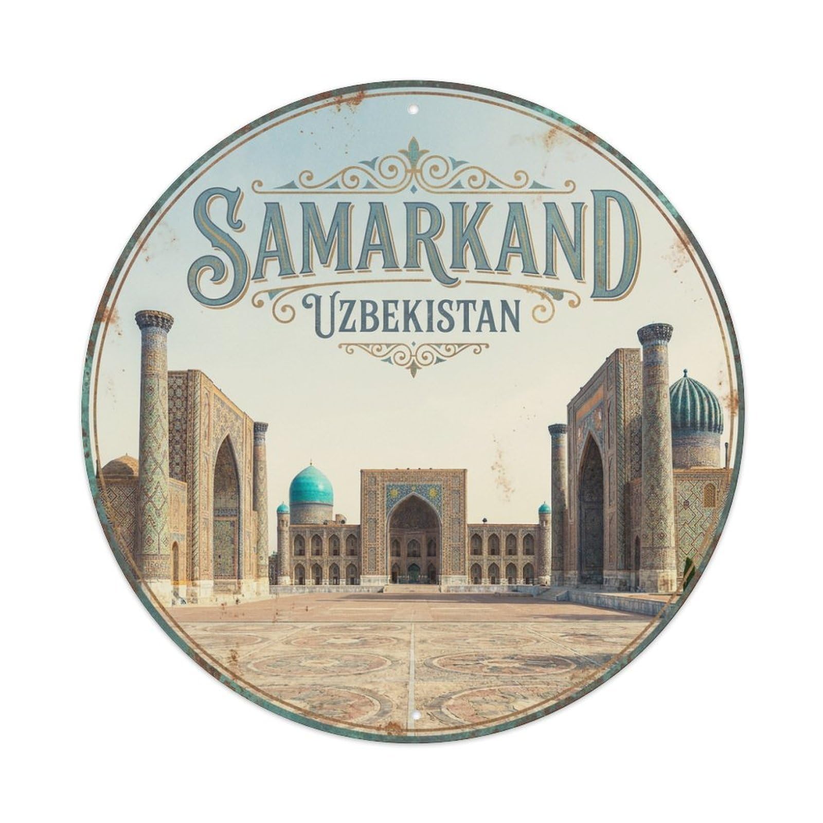 Travel Retro Uzbekistan Samarkand Metal Tin Sign