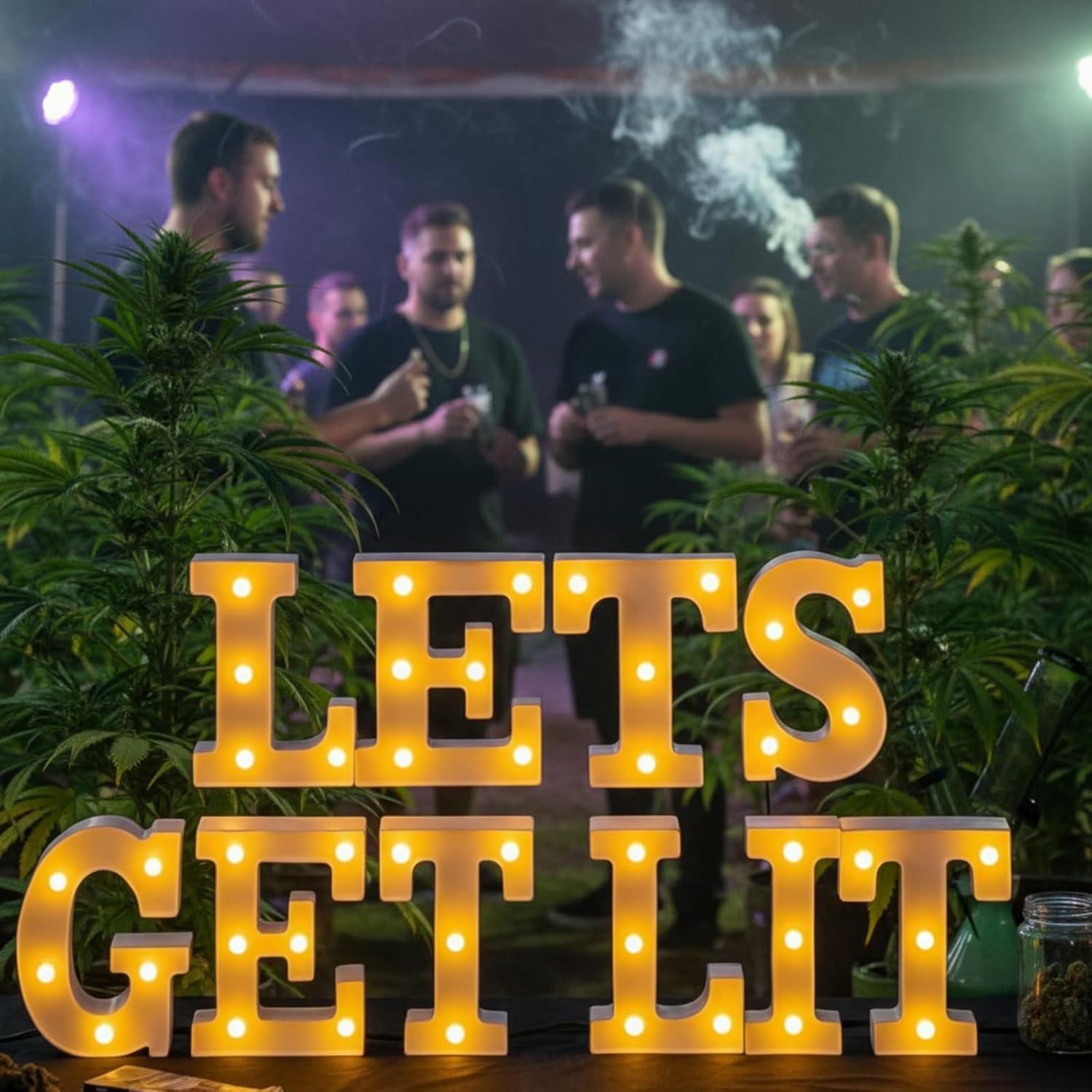 Honoson 10 Pcs Lets Get Lit Decorations for Adults, Birthday Light Decor Lets Get Lit Lights up Sign Indoor Table LED Neon Sign for Home Room Decorations - Image 4