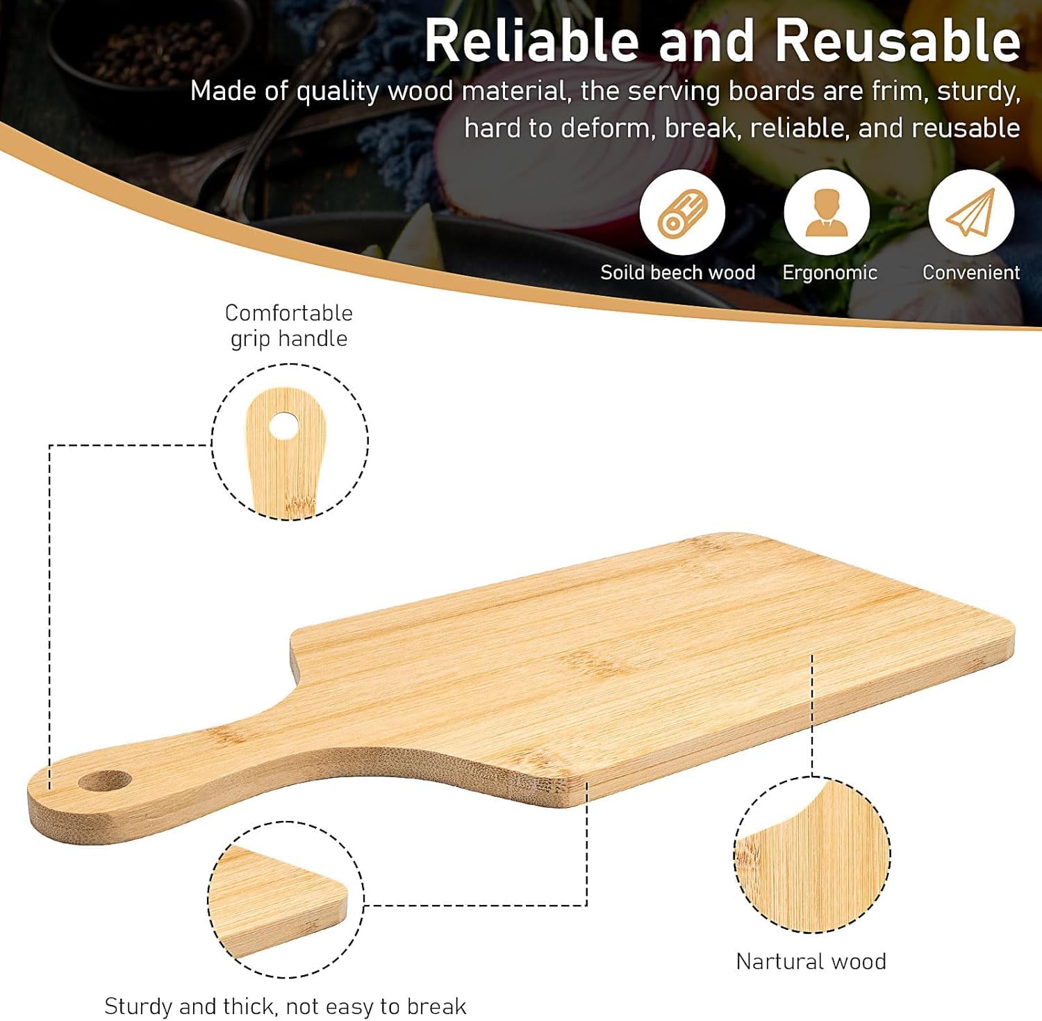 Juego de 24 tablas de cortar de madera, 28 x 13 cm, tablas de embutidos mini tablones servicio grabado personalizado para boda colgante regalo cocina