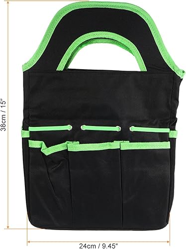 Miniatura 2 de PATIKIL Bolsa de herramientas de jardín, 8 bolsillos de almacenamiento para bolsa de mano para azada, pala, rastrillo, tenedor, desmalezador,
