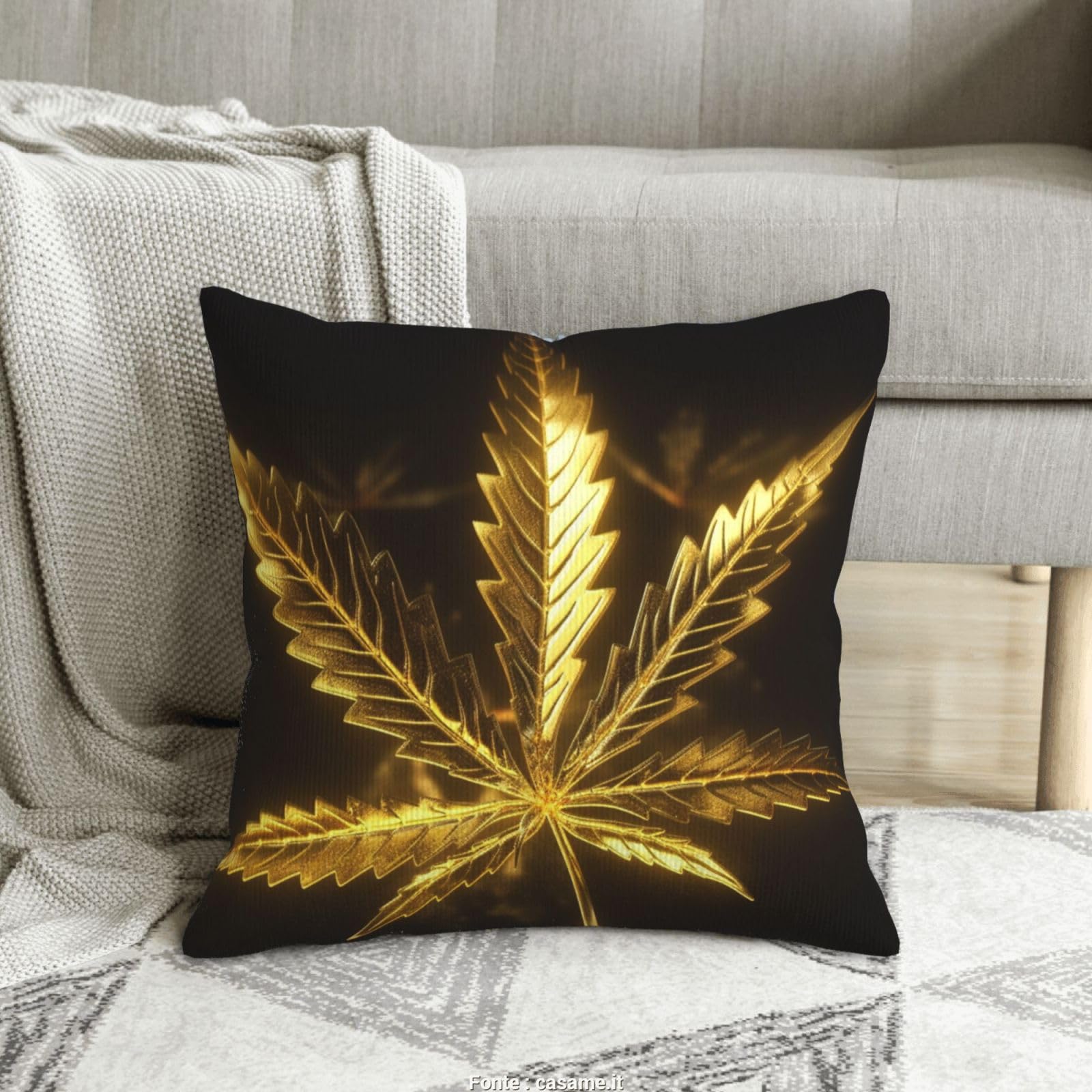 Housses de coussin en velours déco cannabis pour protéger vos oreillers de lit