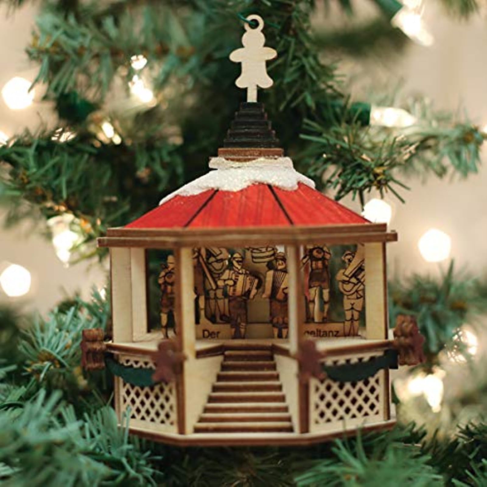 Ginger Cottages Ornaments Oompah Gazebo Wooden Ornaments for Christmas Tree