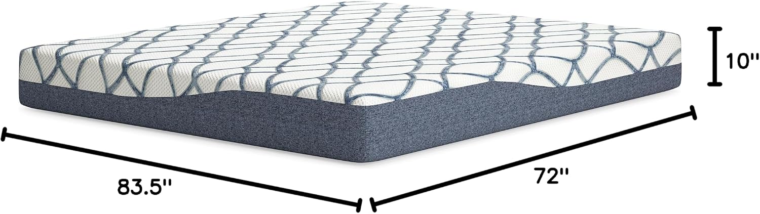 Signature Design by Ashley 10 Inch Chime Elite 2.0 Firm Green Tea Memory Foam Mattress for Cool Sleep and Pressure Relief, California King, Fiberglass-Free, Mattress In A Box