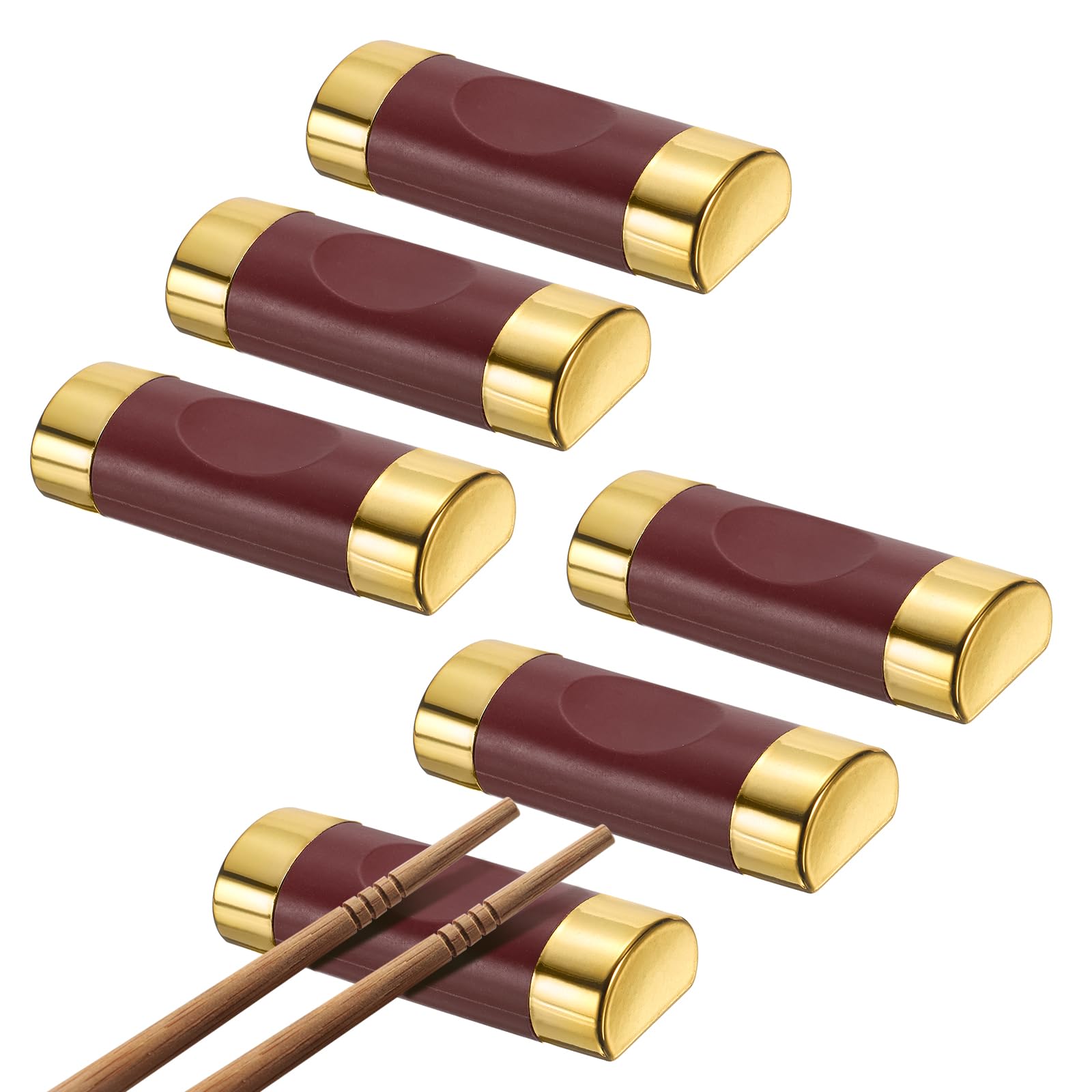 Repose-baguettes bordeaux doré chic en fibre de verre pour une table raffinée