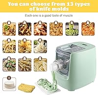 Vista 3 de Máquina eléctrica para hacer pasta, máquina automática para hacer pasta con 13 discos para espaguetis y fettucina y más, máquina para hacer pasta
