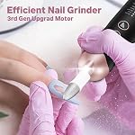 Ensemble de fichiers à ongles électriques, kit de pédicure professionnel rechargeable sans fil, 5 Outil de soin des pieds à la main de vitesse pour sertissage de galon - avec 100Pcs Bandes de ponçage pour le forage des ongles